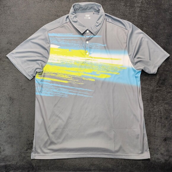 Sligo Men's Golf Polo Shirt Grey Paint Striped Short Sleeve Size 2XL - Picture 1 of 11